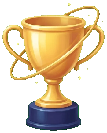 Universe trophy with golden rings
