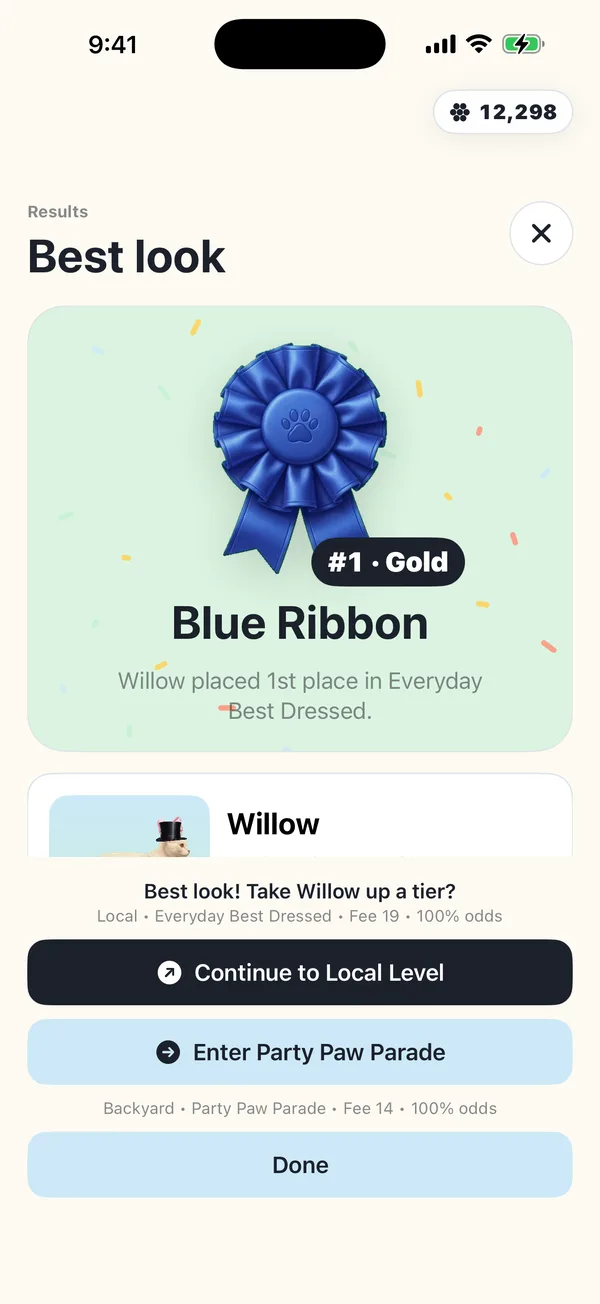 A blue ribbon for the best-dressed cat
