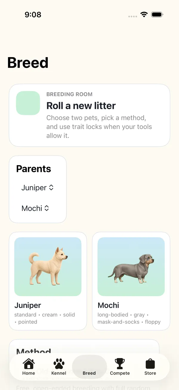 Choosing two dogs to breed