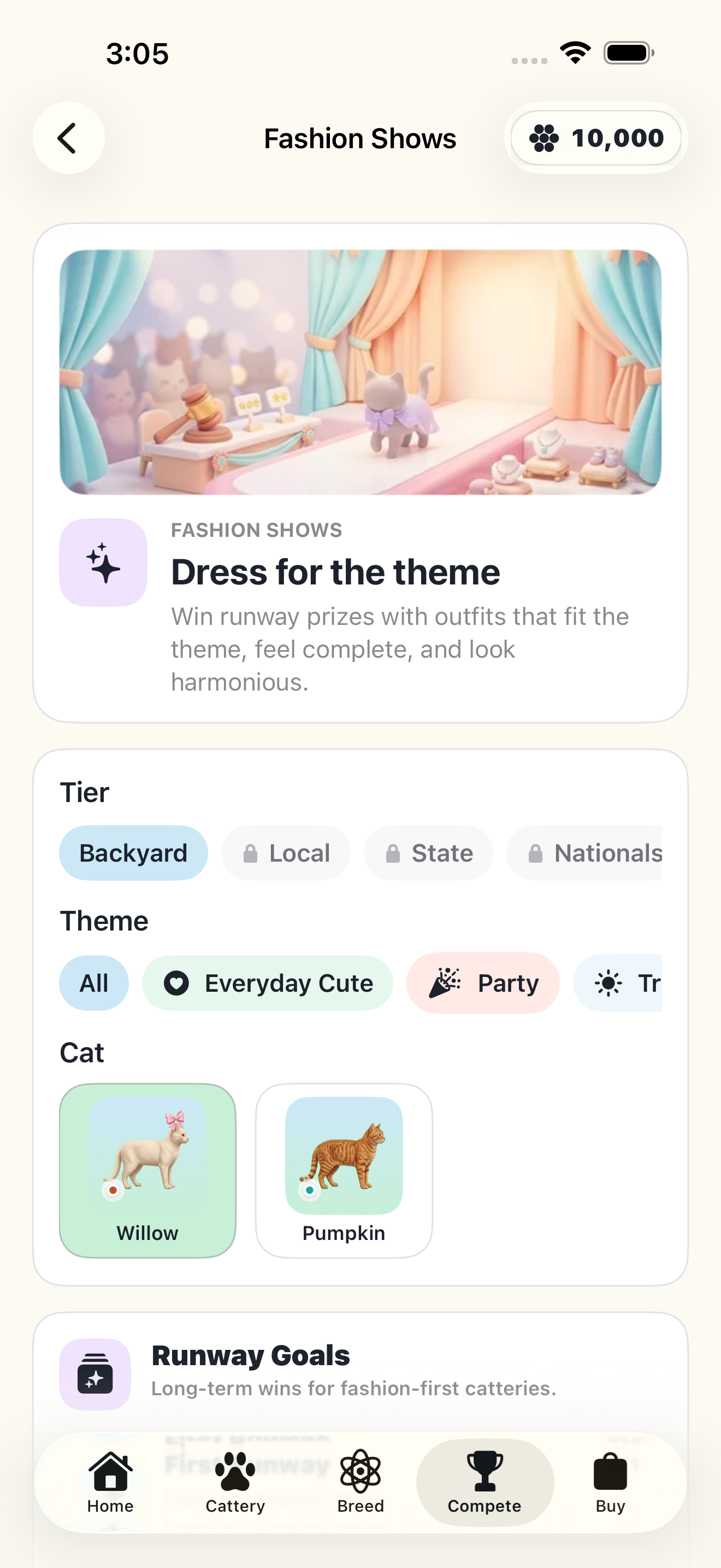 A fashion show screen