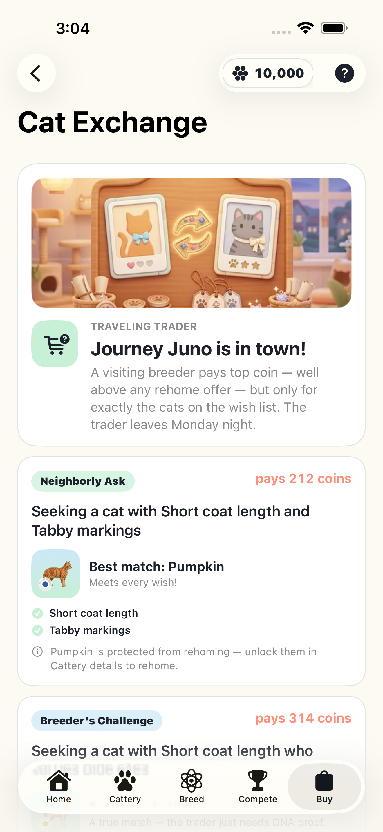The Cat Exchange trading screen