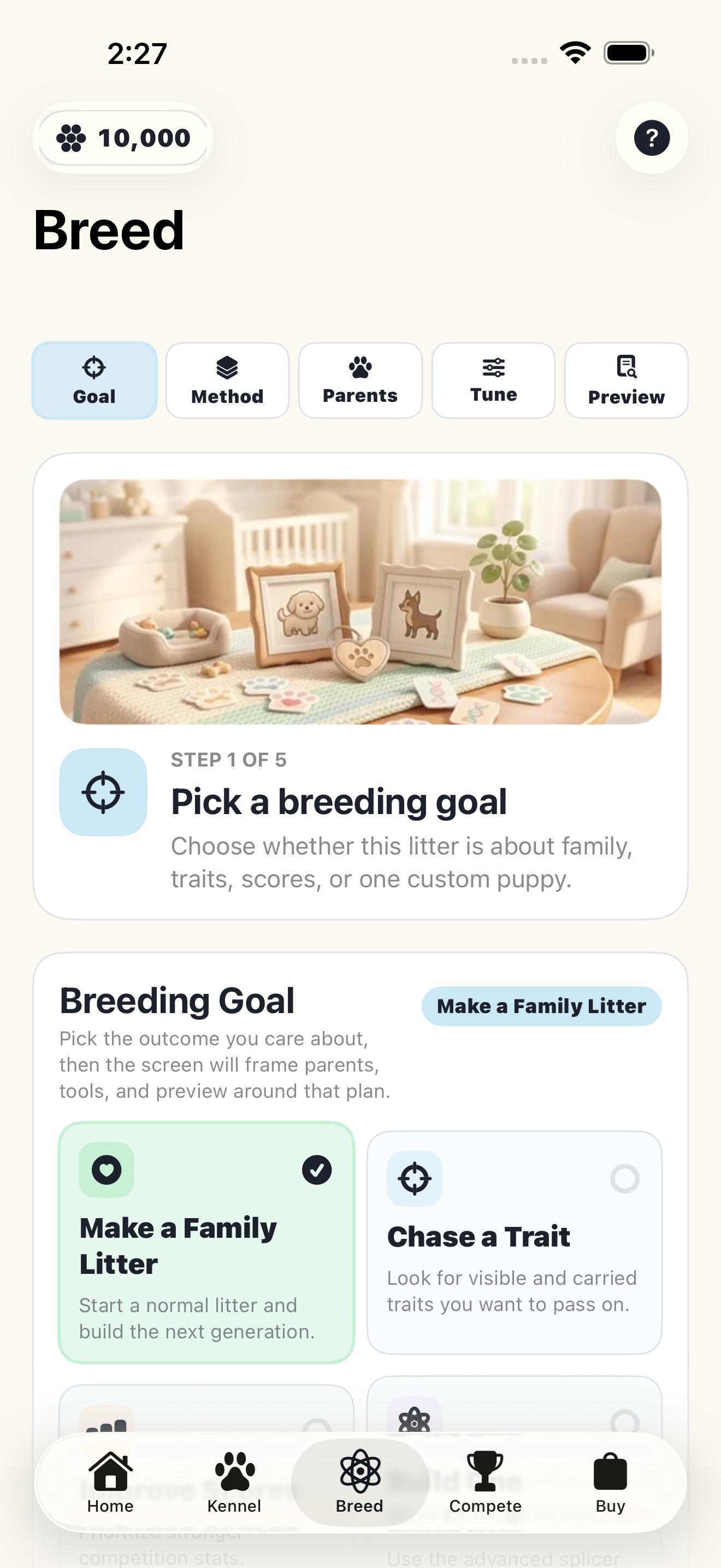 Choosing two dogs to breed